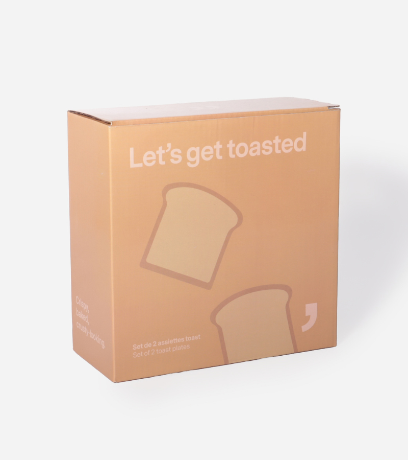 Set mit zwei Toasttellern