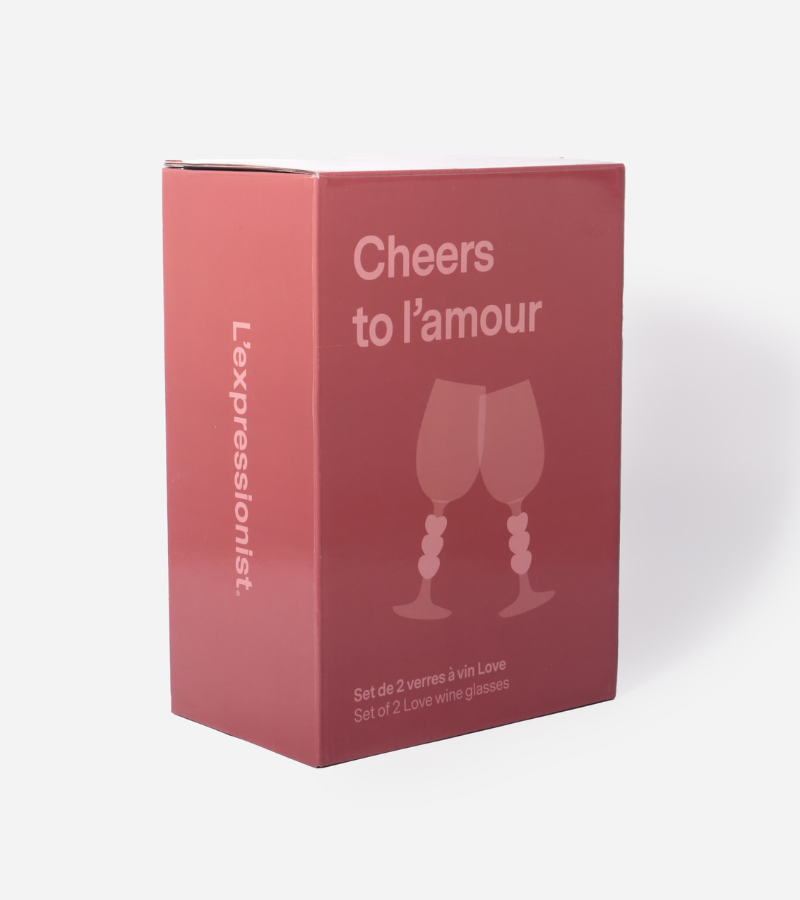 Geschenkset mit zwei Herz-Weingläsern