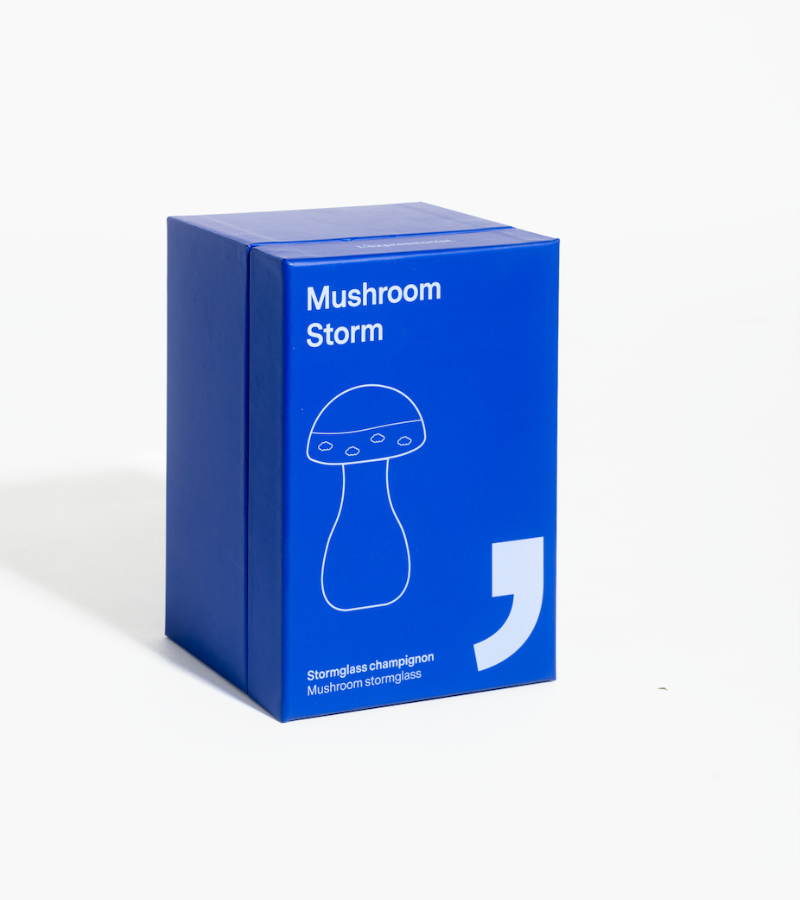 Mushroom storm glass - royal blue