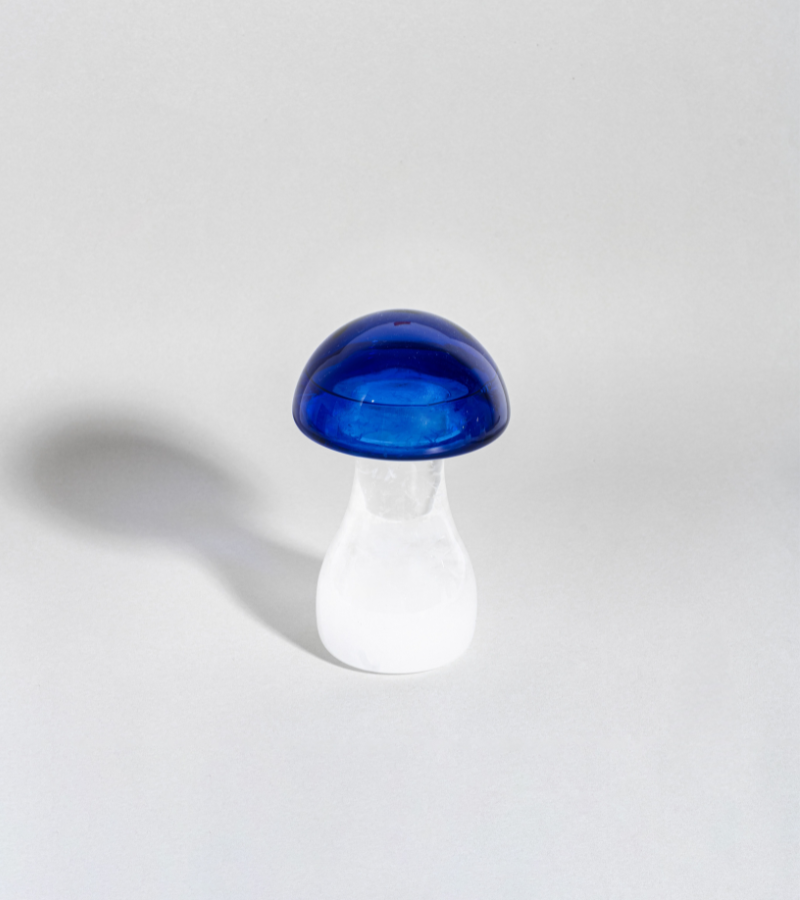 Mushroom storm glass - royal blue
