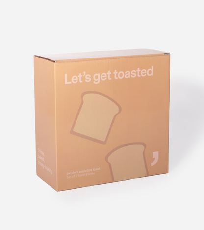 Set mit zwei Toasttellern