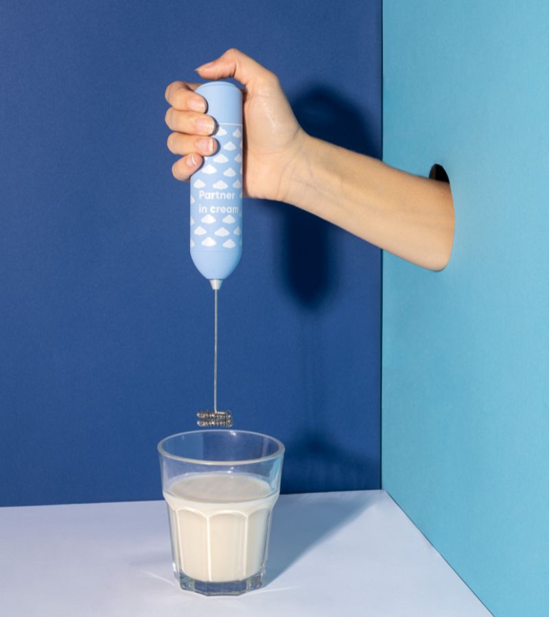 Espumador de leche - Compañero en crema - Azul