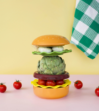 Keramik-Hamburger-Geschirrset
