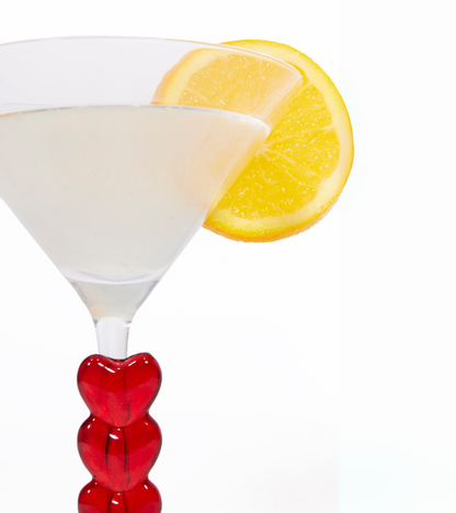 Set aus zwei Martini-Gläsern mit Herz-Motiv