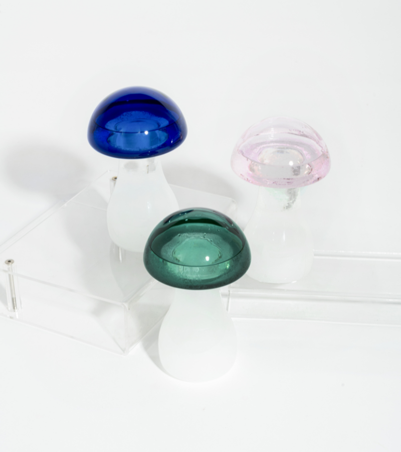 Mushroom storm glass - royal blue