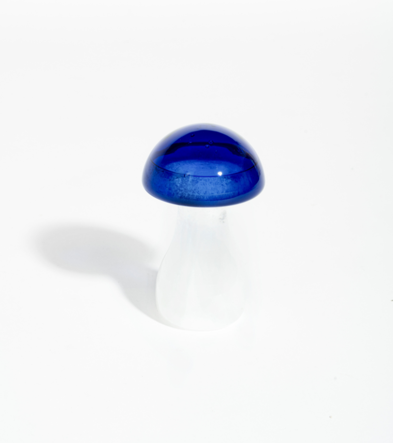 Mushroom storm glass - royal blue