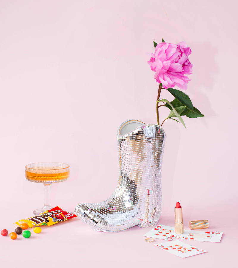 Disco cowboy vase