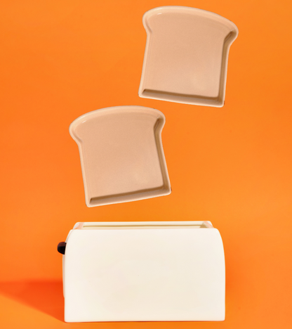 Set mit zwei Toasttellern