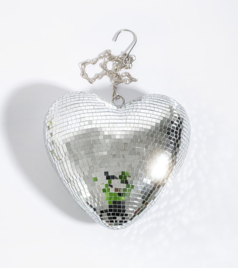 Corazón de discoteca colgante